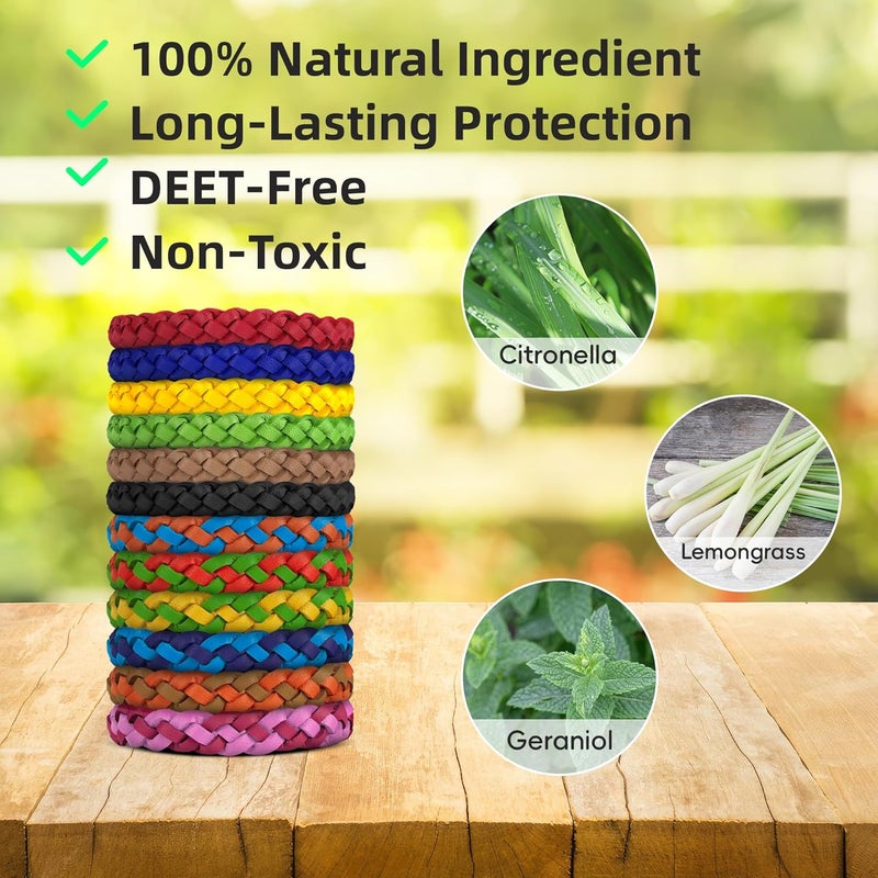 BuggyBands Mosquito Repellent Bracelets, DEET-Free, Individually Wrapped PU Leather Insect & Bug Repellent Wrist Bands (Pack of 24) - Image 2